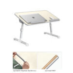 Bix Saiji A8 Ayarlanabilir USB Soğutuculu, 0-36° Açılı, 5 Kademeli Yükseklik Laptop ve Çalışma Masası Gri - Görsel 2