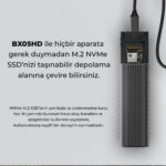 BX05HD USB 3.1 Gen2 10Gbps Yüksek Hızlı Type-C to NVMe M.2 SSD Disk Kutusu - Görsel 6