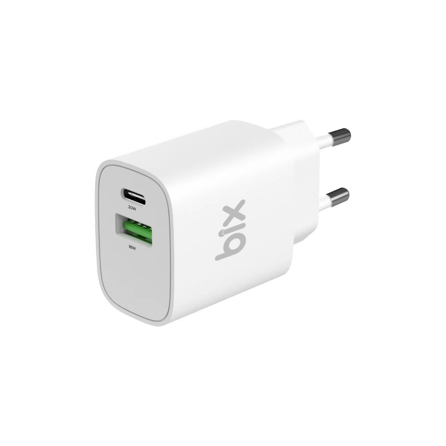 BX2P38-123 BX2P38 20W Type-C PD ve 18W USB QC 3.0 Çift Portlu Hızlı Şarj Cihazı Beyaz - Görsel 1