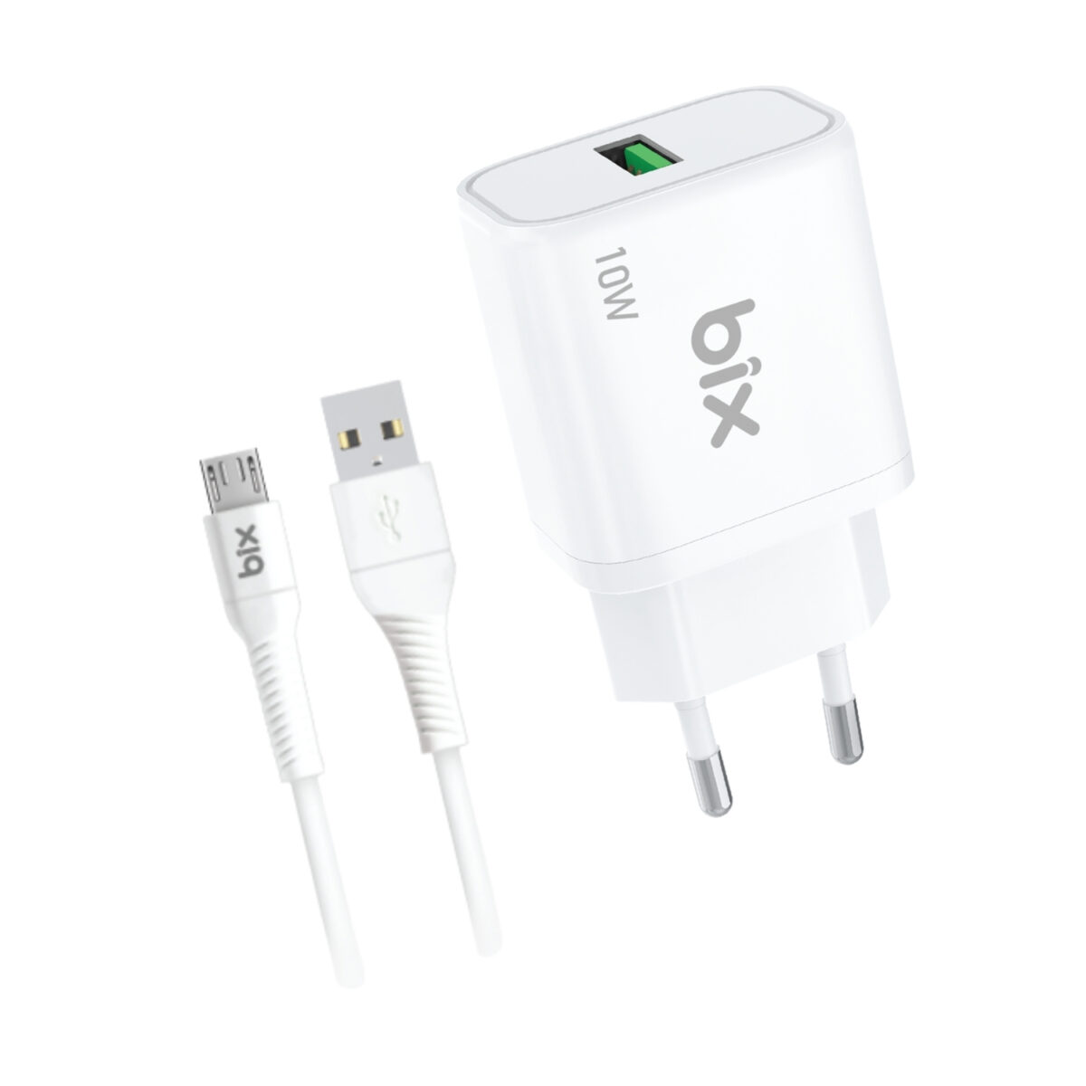 BXM10TA 10W Şarj Adaptörü ve Micro USB Şarj Kablosu 1 Metre Beyaz - Görsel 1
