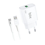 BXM10TA 10W Şarj Adaptörü ve Micro USB Şarj Kablosu 1 Metre Beyaz