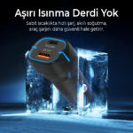 BXCCP36WT 38W Type-C PD 20W ve USB-A QC 3.0 18W Çift Portlu LED Işıklı Araç Şarj Cihazı Siyah - Görsel 4
