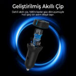 BXCCP36WT 38W Type-C PD 20W ve USB-A QC 3.0 18W Çift Portlu LED Işıklı Araç Şarj Cihazı Siyah - Görsel 5
