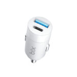 BXAC65C 65W PD Type-C & USB-A Çift Portlu Hızlı Şarj Özellikli Araç İçi Şarj Cihazı - Beyaz