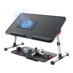 Bix Saiji A8 Ayarlanabilir USB Soğutuculu, 0-36° Açılı, 5 Kademeli Yükseklik Laptop ve Çalışma Masası Siyah 520×300×9mm
