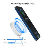 BXMG15 15W Manyetik Magsafe iPhone 12/13/14/15 Serisi ve Airpods ile Uyumlu Kablosuz Şarj Cihazı Beyaz - Görsel 7