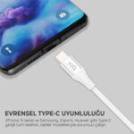 BXSC1CC 60W Type-C to Type-C Silikon Şarj ve Data Kablosu 1.2 Metre Beyaz - Görsel 5