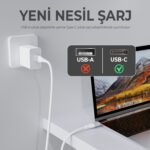 BXSC1CC 60W Type-C to Type-C Silikon Şarj ve Data Kablosu 1.2 Metre Beyaz - Görsel 6