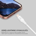 BXSC1CL 60W Type-C to Lightning Silikon Şarj ve Data Kablosu 1.2 Metre Beyaz - Görsel 4