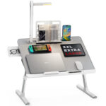 Bix Saiji K8 Ultimate LED Lambalı ve Ayarlanabilir Yükseklikli Laptop Masası Yatak, Masa ve Çok Amaçlı Kullanım için Geniş ve Ergonomik