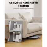 Bix Saiji K8 Ultimate LED Lambalı ve Ayarlanabilir Yükseklikli Laptop Masası Yatak, Masa ve Çok Amaçlı Kullanım için Geniş ve Ergonomik - Görsel 6