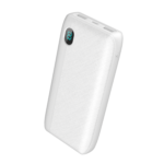 BXPB23 20000mAh 20W PD Type-C ve USB-A SCP 22.5W QC 3.0 Üç Çıkışlı LED Ekranlı Powerbank Beyaz