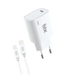 BXL21 20W PD Hızlı Şarj Adaptörü + 3A USB-C'den Lightning Kablo 1.2 Metre Beyaz