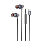 HF02C Type-C Hi-Fi ve Extra Bass Özellikli Mikrofonlu Kulak içi Kulaklık Siyah