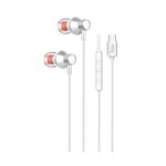 HF02C Type-C Hi-Fi ve Extra Bass Özellikli Mikrofonlu Kulak içi Kulaklık Beyaz