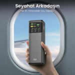 PB200W 24000mAh Taşınabilir Çift USB-C PD & USB-A Çıkışlı Powerbank, 200W PD 3.1 Hızlı Şarj Dijital Ekranlı, MacBook, Tablet ve Telefonlarla Uyumlu Şarj Ünitesi - Görsel 4