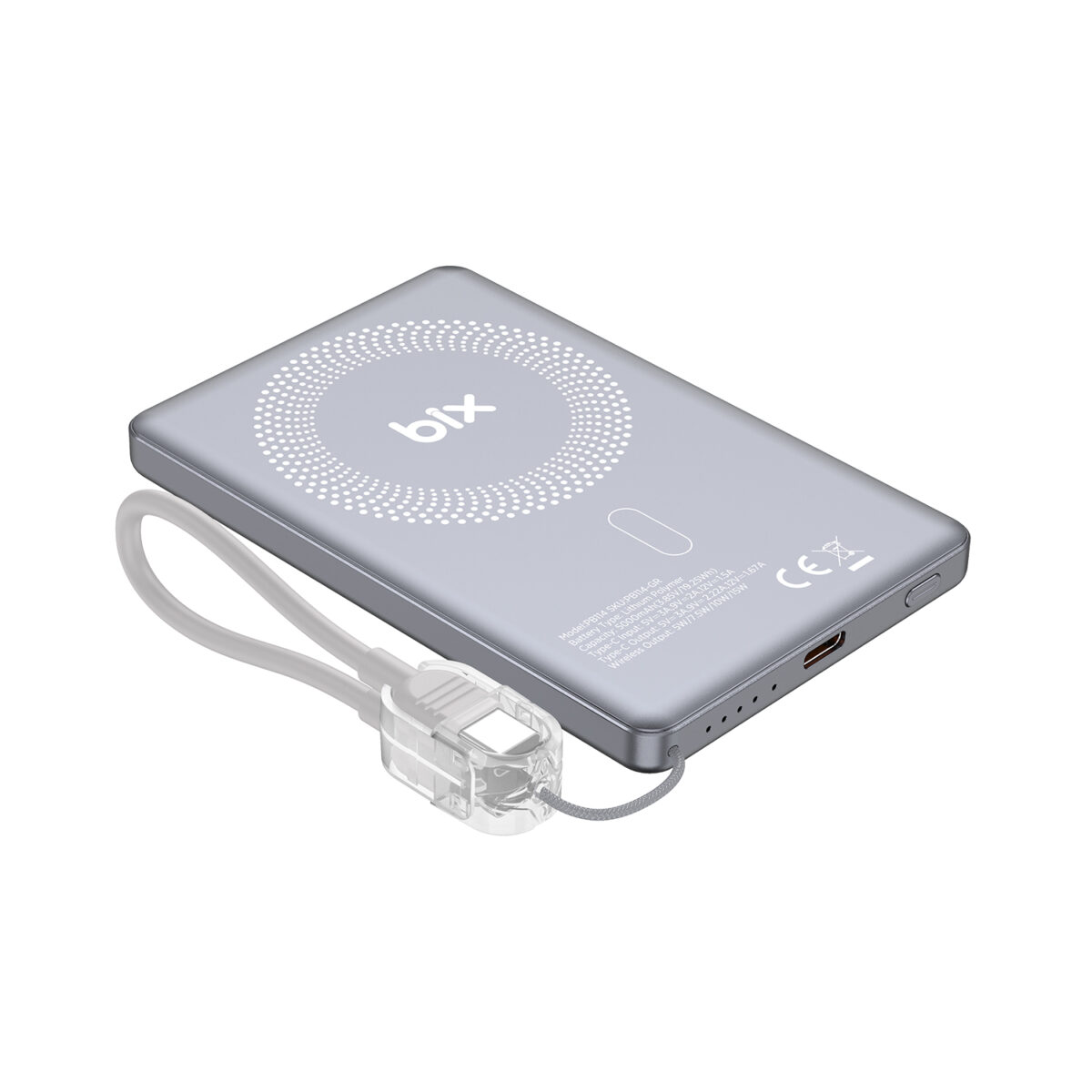 PB114 5000mAh 20W Dahili Type-C Kablolu 15W Manyetik Kablosuz Şarj Özellikli Portatif Powerbank Taşınabilir Hızlı Şarj Cihazı - Görsel 2