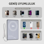 PB114 5000mAh 20W Dahili Type-C Kablolu 15W Manyetik Kablosuz Şarj Özellikli Portatif Powerbank Taşınabilir Hızlı Şarj Cihazı - Görsel 8