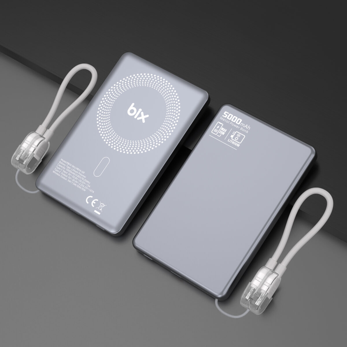 PB114 5000mAh 20W Dahili Type-C Kablolu 15W Manyetik Kablosuz Şarj Özellikli Portatif Powerbank Taşınabilir Hızlı Şarj Cihazı - Görsel 5