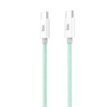 T2CC 60W PVC Örgülü Type-C To Type-C Hızlı Şarj Ve Data Kablosu 1 Metre Yeşil