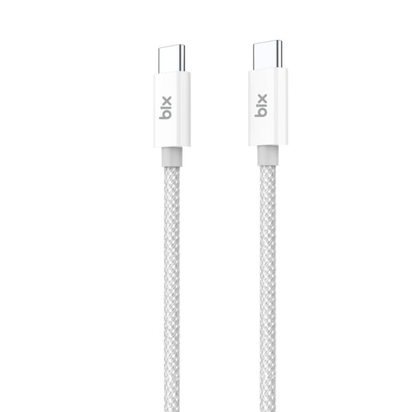 T2CC 60W PVC Örgülü Type-C To Type-C Hızlı Şarj Ve Data Kablosu 1 Metre Gri