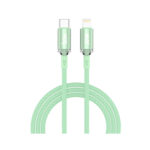 T2CL Type-C to Lightning iPhone 30W Örgülü Şarj ve Data Kablosu 1 Metre Yeşil