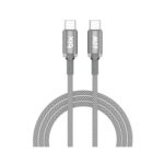 T3CC 60W Örgülü Type-C To Type-C Hızlı Şarj Ve Data Kablosu 1 Metre Gri