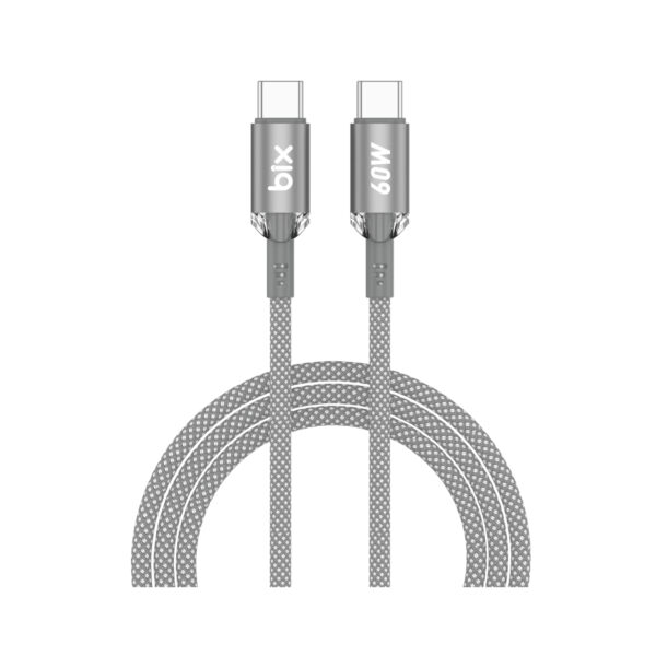 T3CC 60W Örgülü Type-C To Type-C Hızlı Şarj Ve Data Kablosu 1 Metre Gri