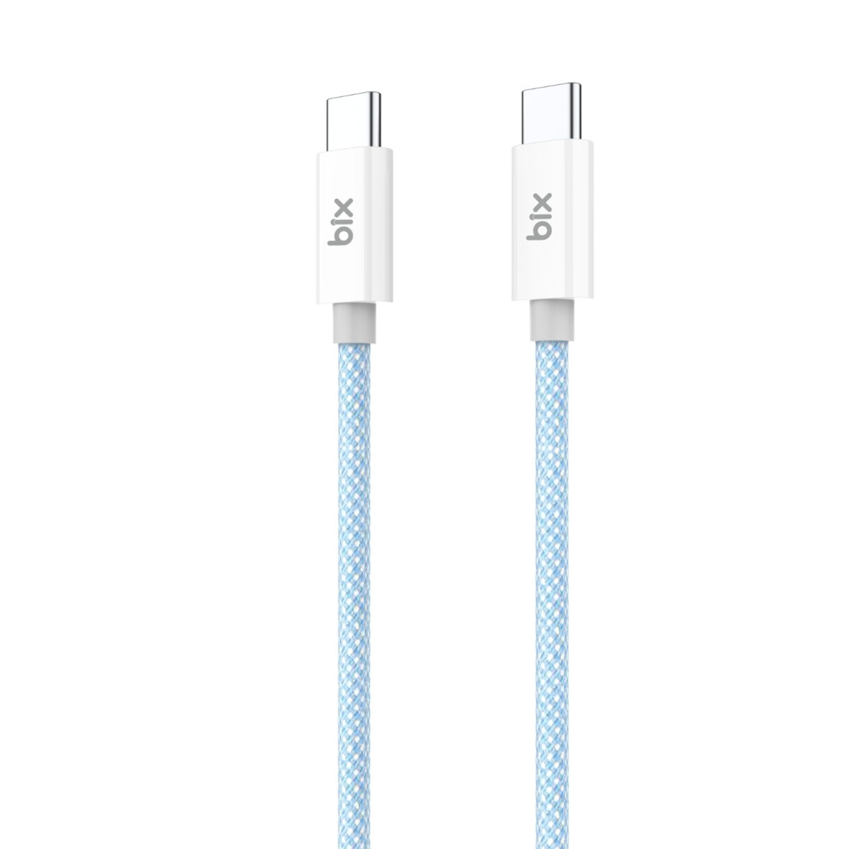 T2CC 60W PVC Örgülü Type-C To Type-C Hızlı Şarj Ve Data Kablosu 1 Metre Mavi - Görsel 1