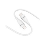 TCSC1CC 60W Type-C to Type-C Silikon Şarj ve Data Kablosu 1.2 Metre Beyaz