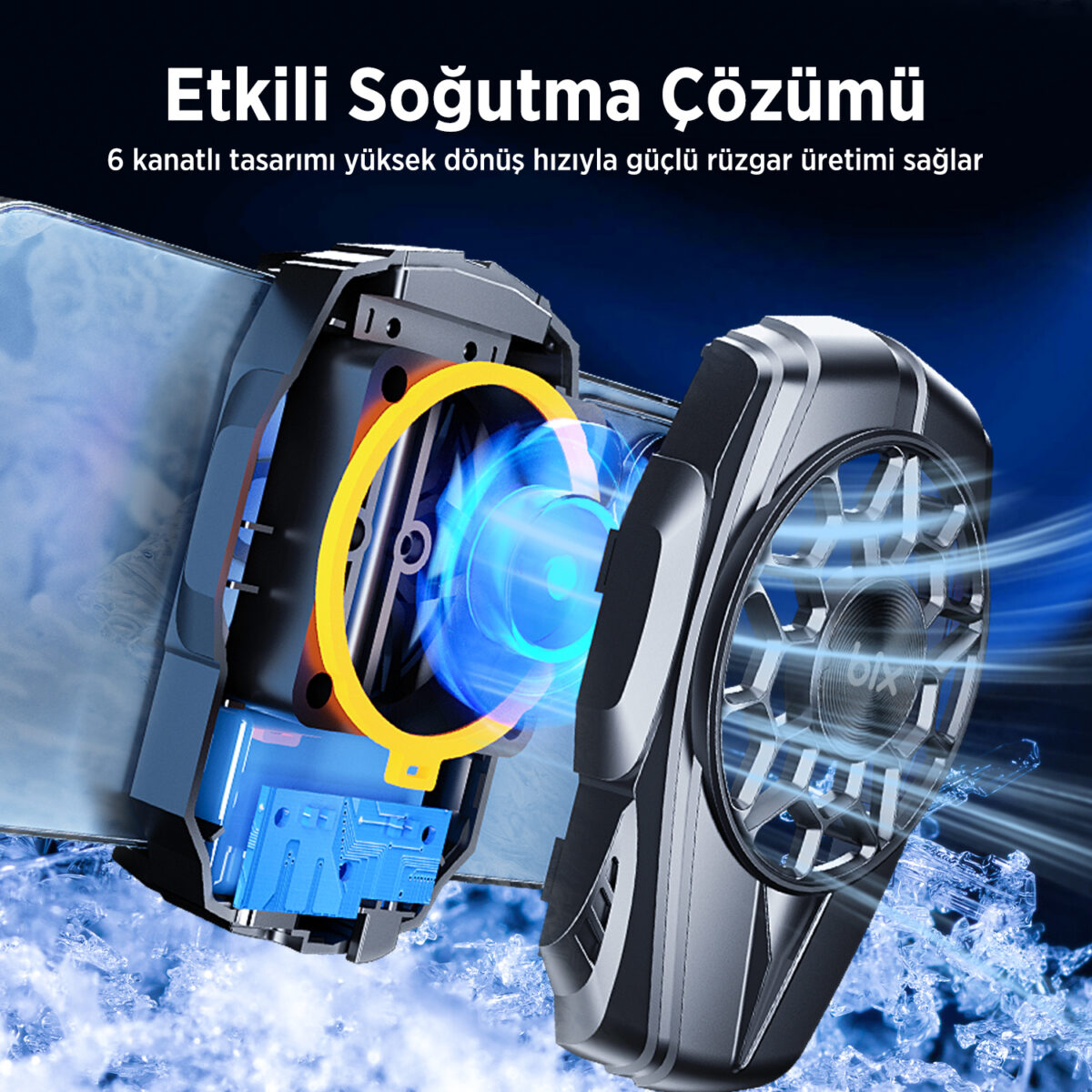 BXCP03G Ultra Sessiz ve Güçlü Telefon Soğutucu Fan Kablolu Kullanım, 4.5-7 inç Cihazlarla Uyumlu, Oyuncular İçin Özel Tasarım - Görsel 6