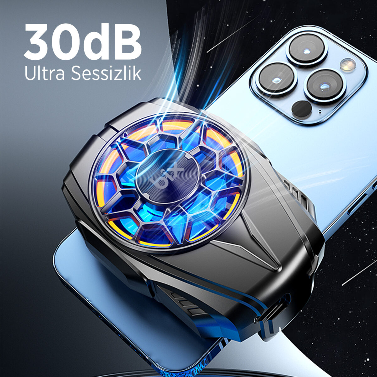 BXCP03G Ultra Sessiz ve Güçlü Telefon Soğutucu Fan Kablolu Kullanım, 4.5-7 inç Cihazlarla Uyumlu, Oyuncular İçin Özel Tasarım - Görsel 3