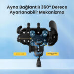 BMPH05 Güneş ve Yağmur Korumalı Ayna Bağlantılı 360° Derece Ayarlanabilir Motosiklet Bisiklet Telefon Tutucu - Görsel 8