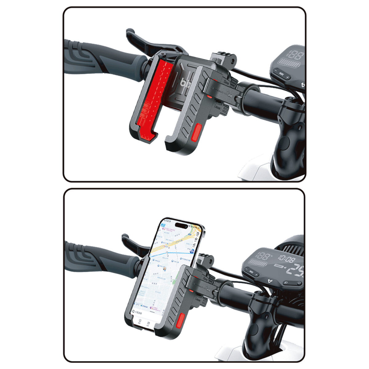 BPH03 Gidon Bağlantılı 360° Derece Ayarlanabilir 3.5”-7.2” Telefonlar ile Uyumlu Handlebar Motosiklet Bisiklet Telefon Tutucu - Görsel 8