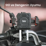 BPH04 Gidon Bağlantılı 360° Derece Ayarlanabilir 4"-7” Telefonlar ile Uyumlu Handlebar Motosiklet Bisiklet Telefon Tutucu - Görsel 5