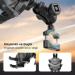 BPH05 Güneş ve Yağmur Korumalı Gidon Bağlantılı 360° Derece Ayarlanabilir Güneşlikli Motosiklet Bisiklet Telefon Tutucu - Görsel 5