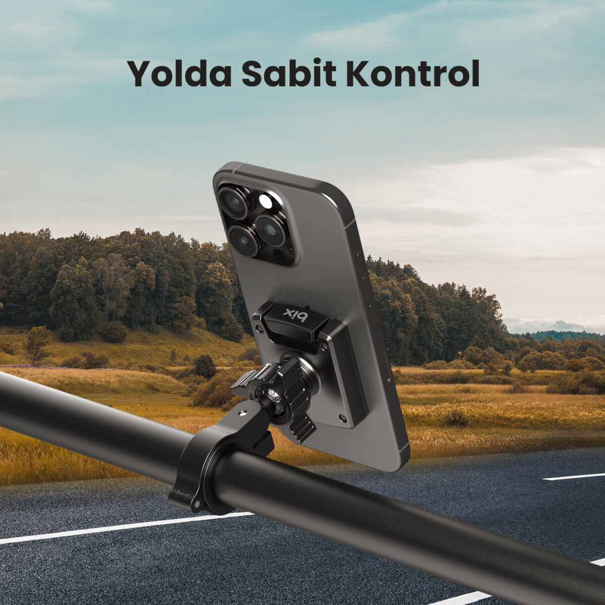 BPH06 Gidon Bağlantılı 360° Derece Ayarlanabilir Hızlı Kilit Özellikli Motosiklet Bisiklet Telefon Tutucu - Görsel 5