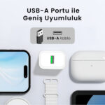 BXA1TA 10W 5V 2.1A USB-A Akıllı Çipli ve Kısa Devre Korumalı Şarj Adaptörü Beyaz - Görsel 6
