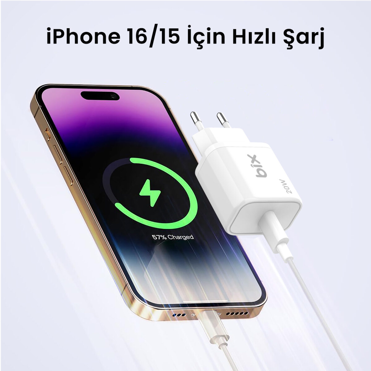 BXPD22 20W USB-C PD 3.0 Akım Korumalı Hızlı Şarj Adaptörü Beyaz - Görsel 4
