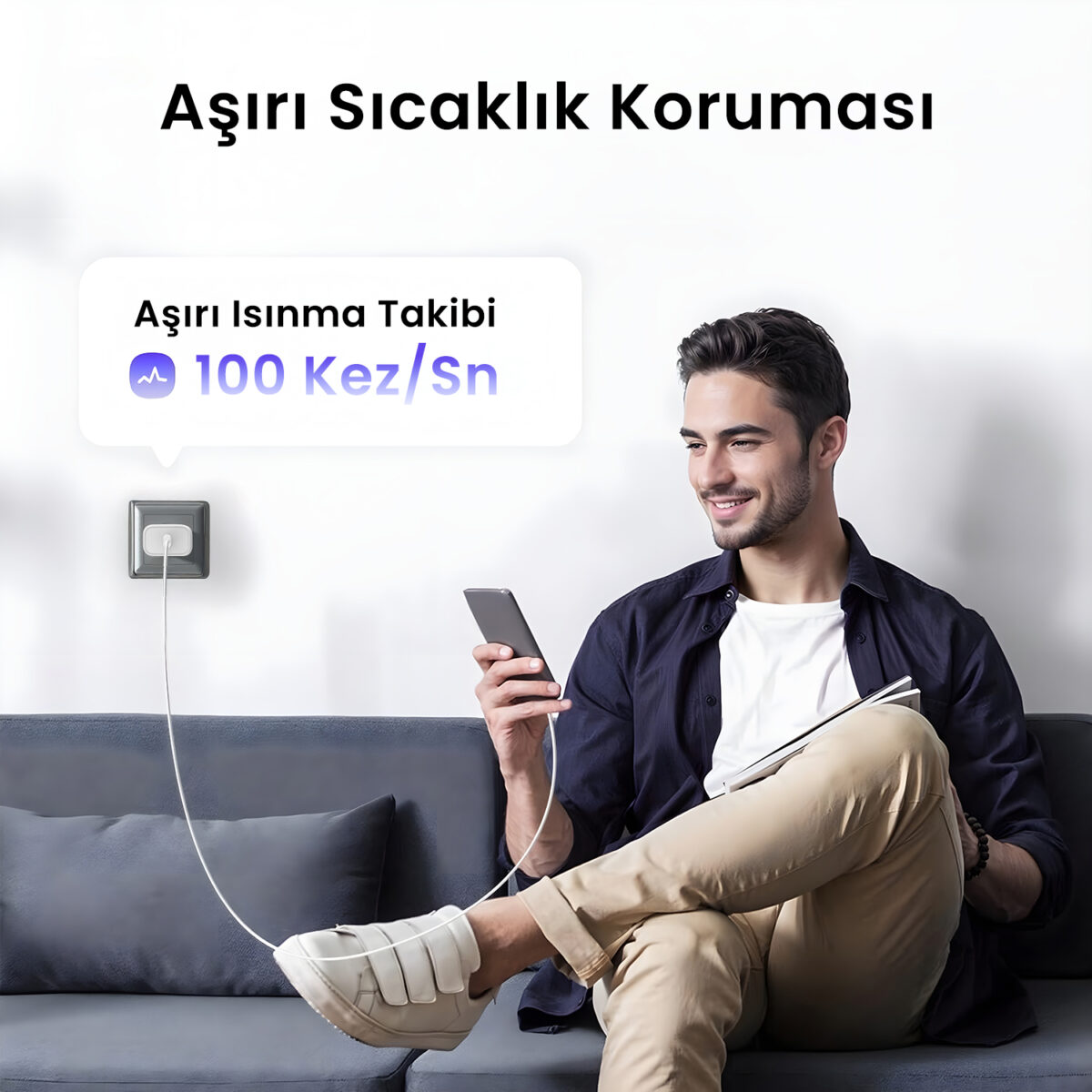 BXPD31 30W USB-C PD 3.0 Akım Korumalı Hızlı Şarj Adaptörü Beyaz - Görsel 5
