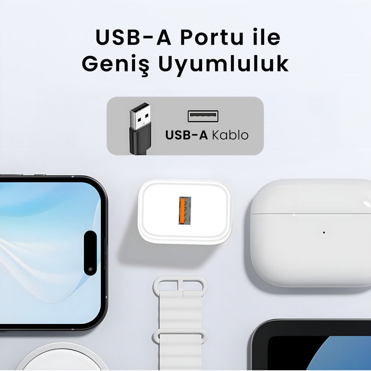 BXQC18 USB-A 18W QC 3.0 Akıllı Çipli ve Kısa Devre Korumalı Hızlı Şarj Adaptörü Beyaz - Görsel 3