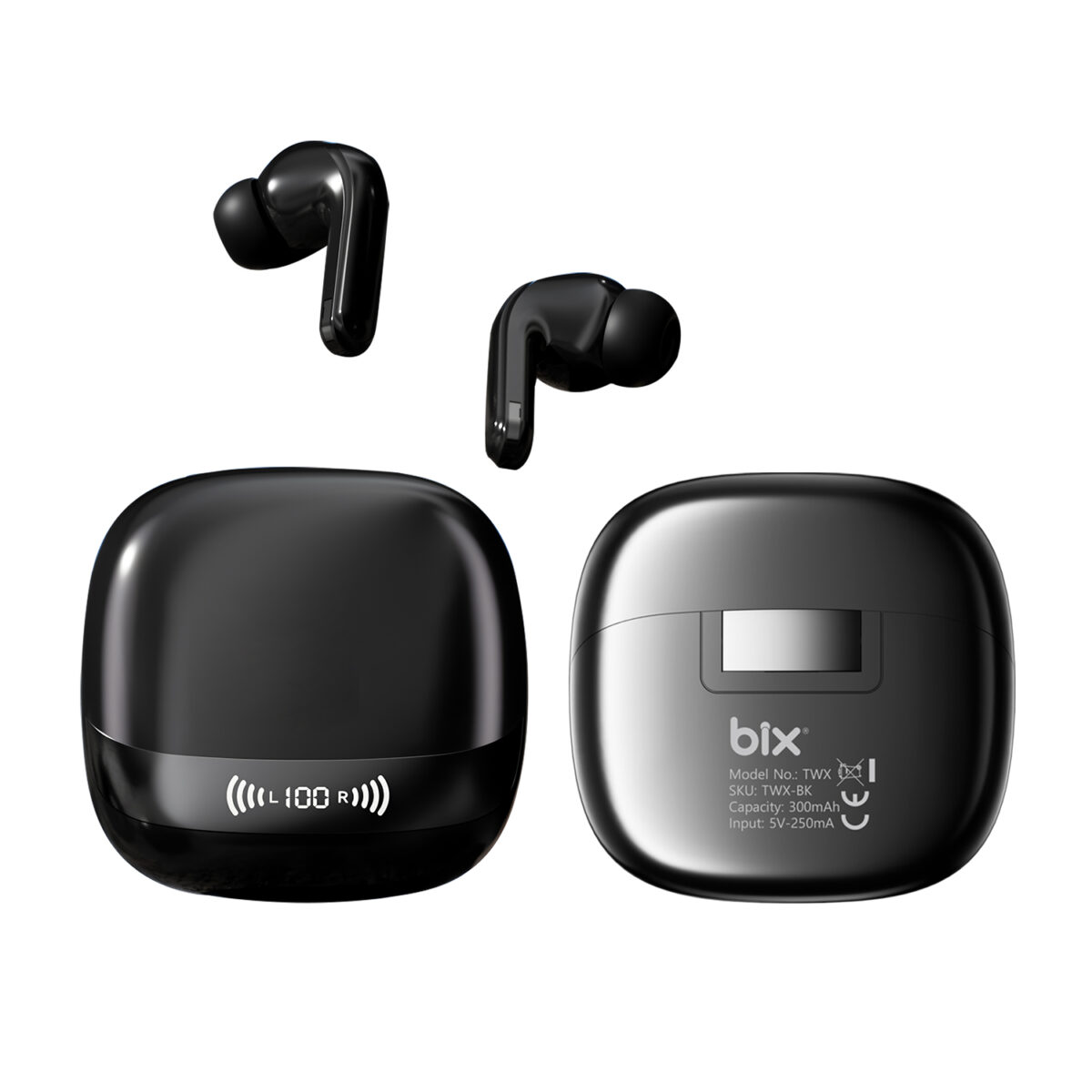 TWX Soundcraft ANC ENC Gürültü Engelleme Özellikli Dijital LED Ekranlı Bluetooth 5.4 TWS Kablosuz Kulak içi Kulaklık Siyah - Görsel 2