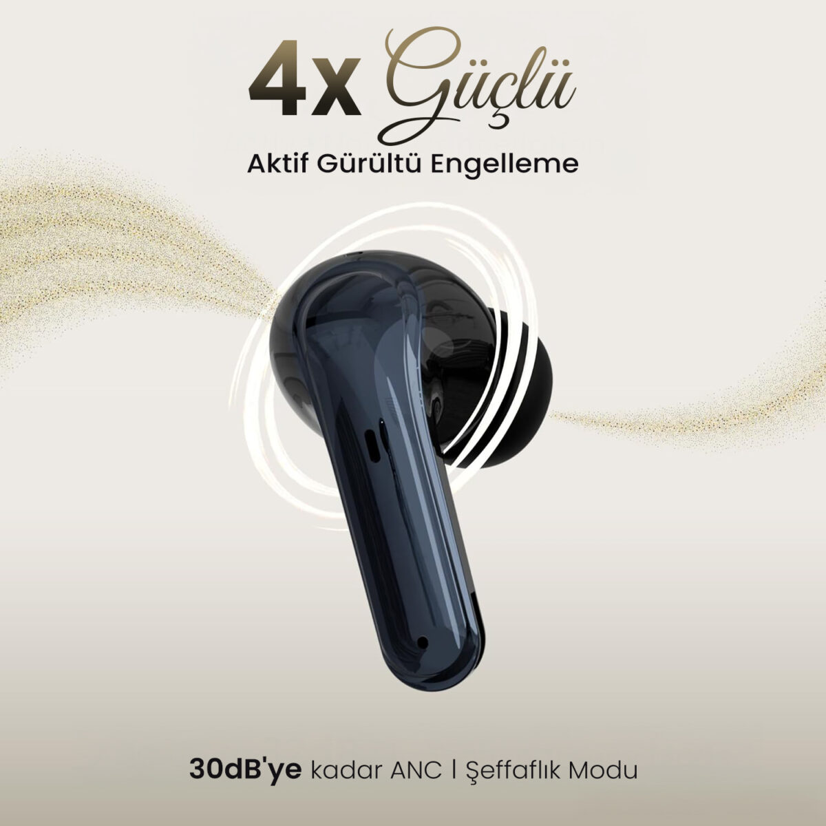 TWX Soundcraft ANC ENC Gürültü Engelleme Özellikli Dijital LED Ekranlı Bluetooth 5.4 TWS Kablosuz Kulak içi Kulaklık Siyah - Görsel 3