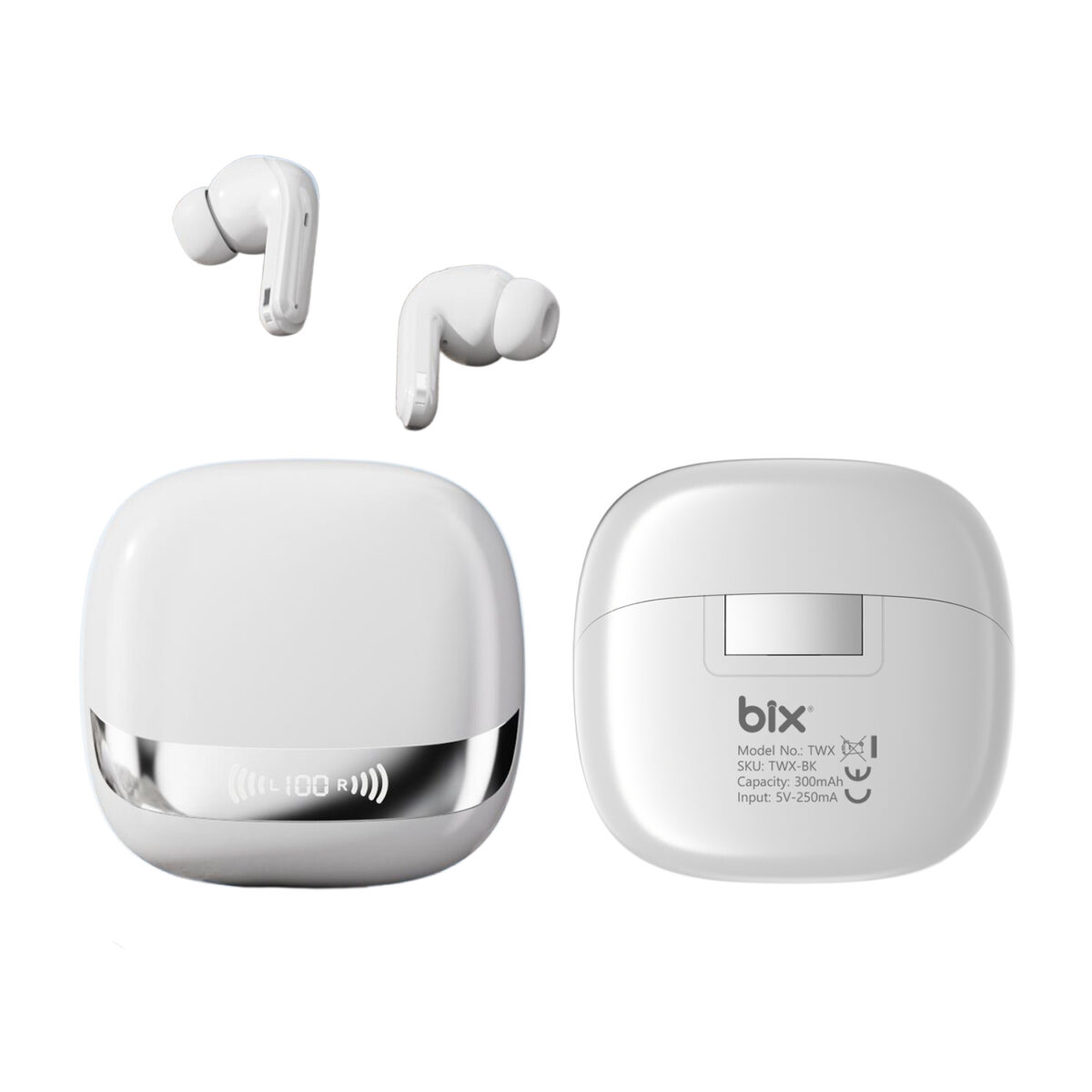 TWX Soundcraft ANC ENC Gürültü Engelleme Özellikli Dijital LED Ekranlı Bluetooth 5.4 TWS Kablosuz Kulak içi Kulaklık Beyaz - Görsel 2