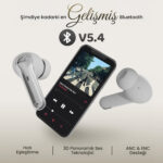 TWX Soundcraft ANC ENC Gürültü Engelleme Özellikli Dijital LED Ekranlı Bluetooth 5.4 TWS Kablosuz Kulak içi Kulaklık Beyaz - Görsel 8
