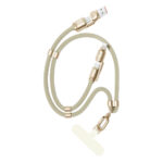 BX5IN1C 240W PD Hızlı Şarj ve Data Kablosu – USB-A & Type-C & Lightning Uyumlu, Askı İpi Tasarımlı, Boyuna Asılabilir, Premium Örgülü 1.5 Metre Altın