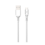 BXMC04C 10W USB-A to Micro USB Örgülü Şarj ve Data Kablosu Gümüş 1 Metre