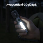 Flashlight BX2153FL 7W LED, Max. 330 Lümen Parlaklık ve 325 Metreye Kadar Menzilli 2000mAh Şarj Edilebilir Manyetik Cob LED Gövdeli Kompakt El Feneri - Görsel 3