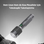 Flashlight BX5141FL 30W LED, Max. 1450 Lümen Parlaklık ve 690 Metreye Kadar Menzilli 2200mAh Şarj Edilebilir LED Bildirimli Kompakt El Feneri - Görsel 4