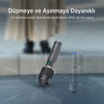 Flashlight BX5141FL 30W LED, Max. 1450 Lümen Parlaklık ve 690 Metreye Kadar Menzilli 2200mAh Şarj Edilebilir LED Bildirimli Kompakt El Feneri - Görsel 6